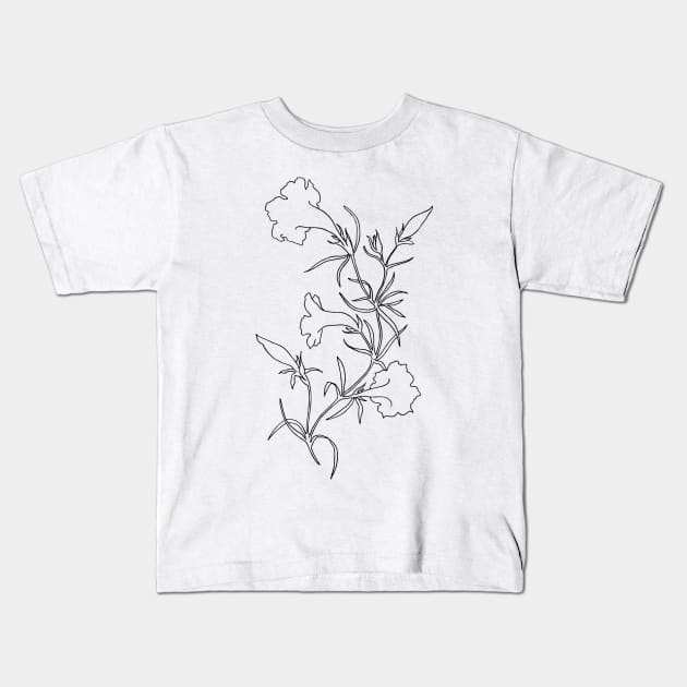 Flower Vine Kids T-Shirt by themintgardener